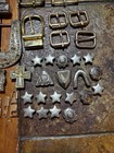 Vintage Belt Buckles Lot Mixed Metal Hardware Leather Craft Repair Hobby