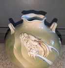 Old Or Antique Japanese Studio Pottery Vase W  Dragon 9 X 9 1 2  High 