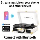 Vintage 3-speed Bluetooth Portable Suitcase Record Player With Built-in Speak   