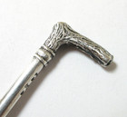 Antique Glove Button Hook Engraved Cane Sterling Silver 