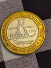 Riviera Hotel   Casino Las Vegas 1996  10  999 Fine Silver Gaming Token