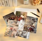 Christmas Cards 24pcs Realistic Painting  Envelopes   Gold Stickers 6 Designs