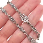 800 Silver Antique Art Deco European Floral Chain Necklace 36   repair Needed 