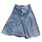 Vtg American Legends Drop Waist Circle Mini Skirt Acid Wash Blue Size 5 Usa
