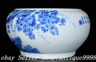 5 1  Old Chinese Dynasty Blue White Porcelain Flower Bird Writing-brush Washe