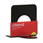 Universal 54055 Nonskid Heavy Gauge Steel Economy Bookends - Black  1-pair  New