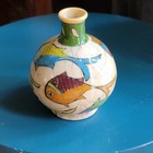 Qajar Iznik Vase Bottle Flask Persian Middle Eastern Pottery Fish 6  Weed Pot