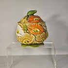 Fred Roberts Co Summer Flame Poppy Sugar Bowl Tureen Yellow Orange Floral 1970 s