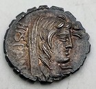 81 Bc Roman Republic A  Postumius Albinus Ar Serrate Denarius Hispania Fasces