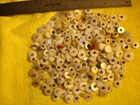 Over 200  Antique Mother Of Pearl Shell Buttons Assorted Sizes