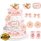 Peach Baby Shower Diaper Cake Decorations Sweet Peach Theme