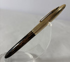 Vintage 1940s Sheaffer Lifetime Triumph Brown Stripe Fountain Pen 14k Nib Gf Cap