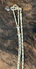 Guitron Handmade 16 Plait Rawhide Romal Reins W  Blue Accents Cowboy Vaquero