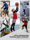 Boys Compression Thermal Base Layer Set  Athletic Youth Large  Black