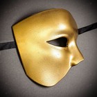 Half Face Phantom Of The Opera Mask Men s Masquerade Party Mask Venetian - Gold