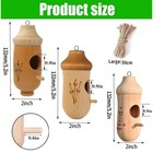 Hanging Hummingbird House Wooden Hand Craft Ornament Outdoor Garden Patio Decor