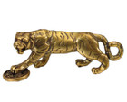 Brass Tiger Statue Zodiac Year Animal Figurine Money Wealth Feng Shui Decor
