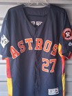Houston Astros  27 Jose Altuve Stitched 2017 World Series Patch Sz 44 Navy 