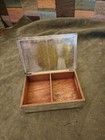 Hand Made Lebolt Silver  Hinged Antique Box Wood Lined  2 Compartments