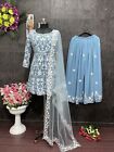 Traditional Style Faux Georgette Kurta Palazzo With Net Dupatta For Women