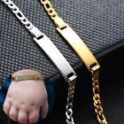 Newborn Kid Baby Child Boy Girl Silver Gold Bracelet Chain Stainless Steel Gift