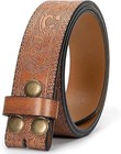  men Women Retro Belt Strap Without Buckle 1 5   Wide Classic Western Embossed P