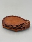 Antique Chinese 19th C Late Qing Carved Boxwood Huangyang Wood Oval Stand 4 75  