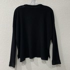 Nsf Tee Womens Xs Boho Waffle Knit Long Sleeve Raw Edge Side Slit Black
