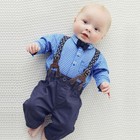Kids Baby Boy Girls Bow Tie Plaid Shirt suspender Pants Trousers Outfit Set