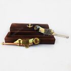 Antique Copper   Silver Bosun s Whistle Brass  Boatswains Pipe With Wooden  Box