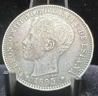 1895 Puerto Rico 20 Centavos  world Silver - Great Condition