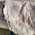 Vtg Christian Dior Intimates Pink Satin Lace String Bikini Panty Size Large 7