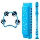 3pcs Recorder Musical Instrument Set Including Harmonica flute tambourine Gift