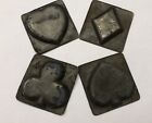 Antique Vtg Metal Chocolate Candy Soap Molds Set Of 4 Victorian Japan Cards Lot