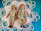 Vintage 1940   s   2  Celluloid Dolls - Made In Japan Girl   Boy Strung Arms