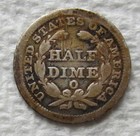 1853-o No Arrows  Seated Liberty Half Dime Rare Key Date Scratched Hole Filler
