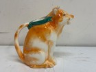 Antique Czechoslovakian Ceramic Brown Cow Figurative Creamer Pitcher
