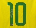 Rivaldo Signed Brazil Fc Home Soccer Jersey  10 With Beckett Witness