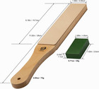 Leather Strop For Knife Sharpening  Double-sided Paddle Strop With Green Polishi