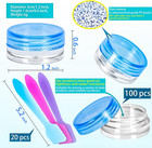 Motbach 100 Pcs 3g Empty Plastic Containers With Lids tiny Makeup Sample Contain