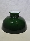 Antique 10  Green Over Opal Cased Glass Student Lamp Shade 2 5  Top Nice