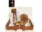 Vintage Fort Randall Wooden Frontier Fort Playset W  Tower  Stockade    Box