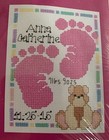 Janlynn Baby Footprints Counted Cross Stitch Kit 999-1003 Announcement Brand New