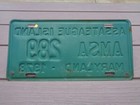 Vintage 1978 Assateague Island Amsa Maryland License Plate 289 Surf Fishing