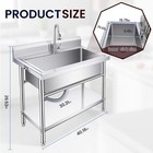 Stainless Steel Commercial Restaurant Sink 40inch Utility Sink W pull-out Faucet