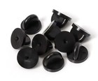 Rubber Pin Backers Circle Shape 25pc Set Rubber Pin Backers Black Circle Pin Fun