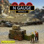 Painted- N Scale Gauge 1 148 Scrap Car Bales  junk Scrapyard Junkyard 1 160  