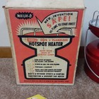 Nos Never Used Wham-o Hotspot Heater With Snuffer Lid instructions box - Ex Cond