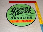 Vintage Shell Green Streak Gasoline 11 3 4  Porcelain Metal Car  Truck  Oil Sign