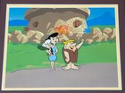 1963 Flintstones Opening Credits Production Cel - Hand Painted Series Background
